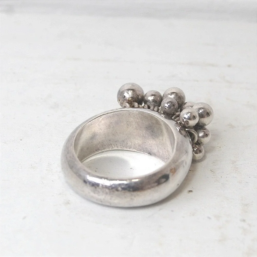 Sterling‎ Silver Silpada Ring Size 10 Cha Cha Bead Cluster 925 Vintage jewelry